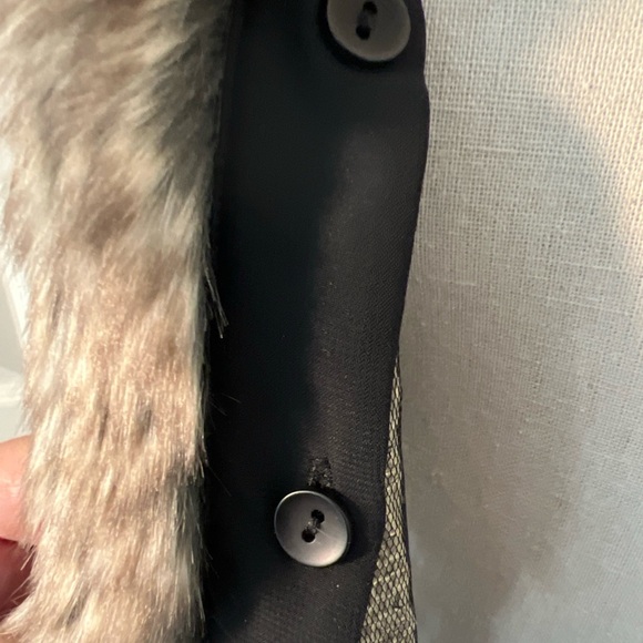 Byron Lars Beauty Mark Patchwork Sweater With Removable Faux Fur Collar - Picture 3 of 14